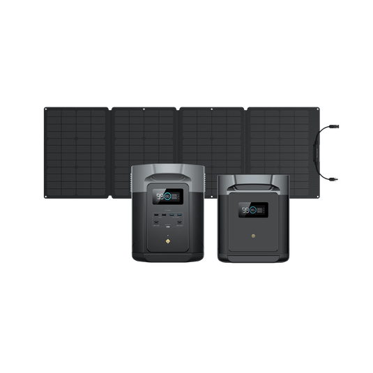 EcoFlow US EcoFlow DELTA 2 Max Portable Power Station + DELTA Max Smart Extra Battery + 110W Portable Solar Panel
